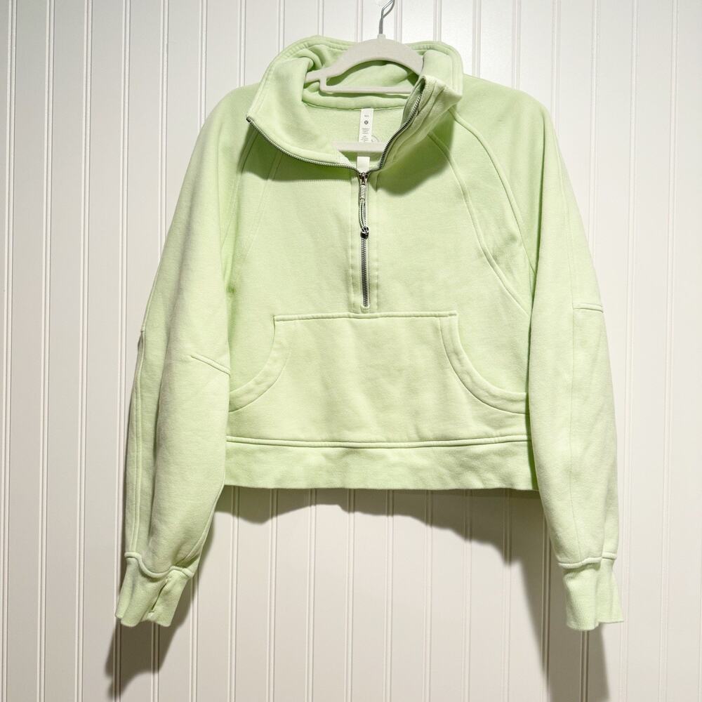 Lululemon Scuba Oversized Funnel Neck Half Zip Hoodie Kohlrabi Green Size M/L - Picture 2 of 7
